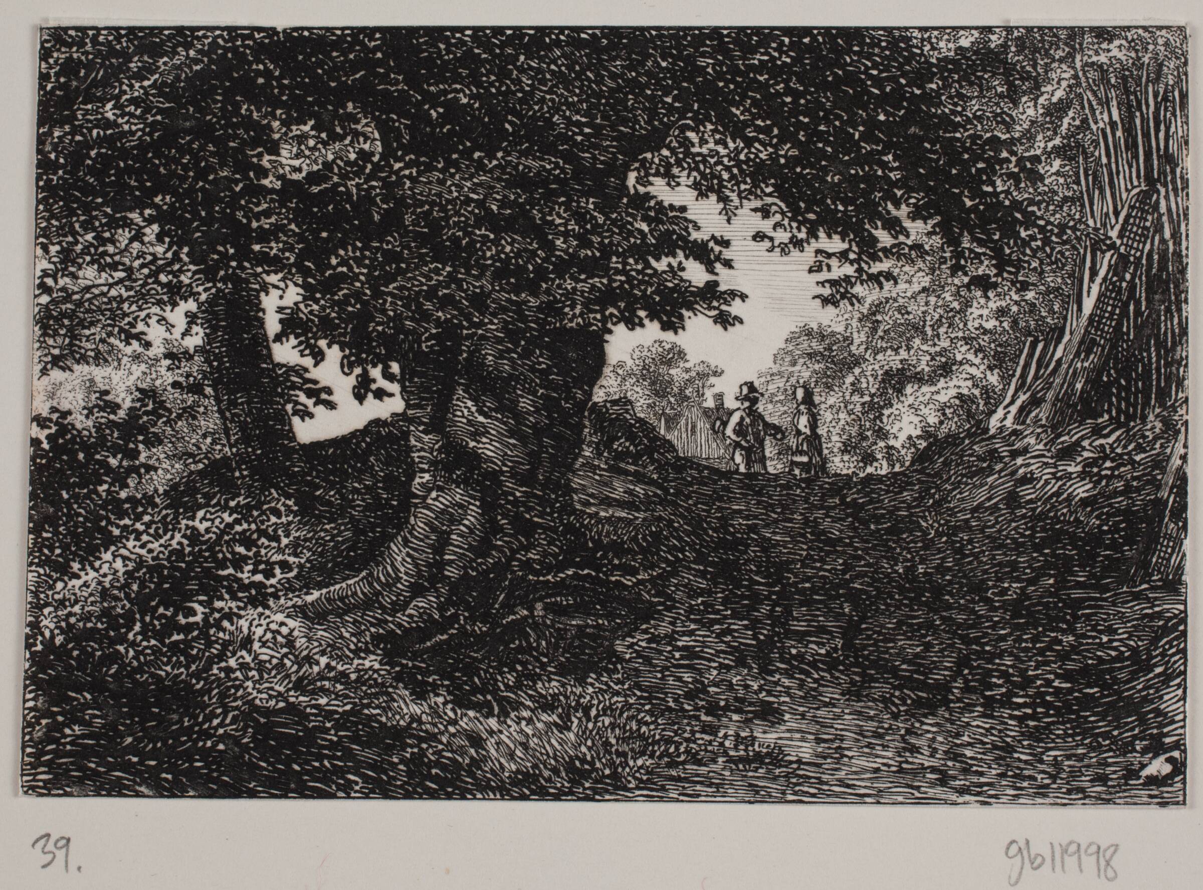 Parti udenfor Dyrehaven, Hermann Carmiencke, 1850