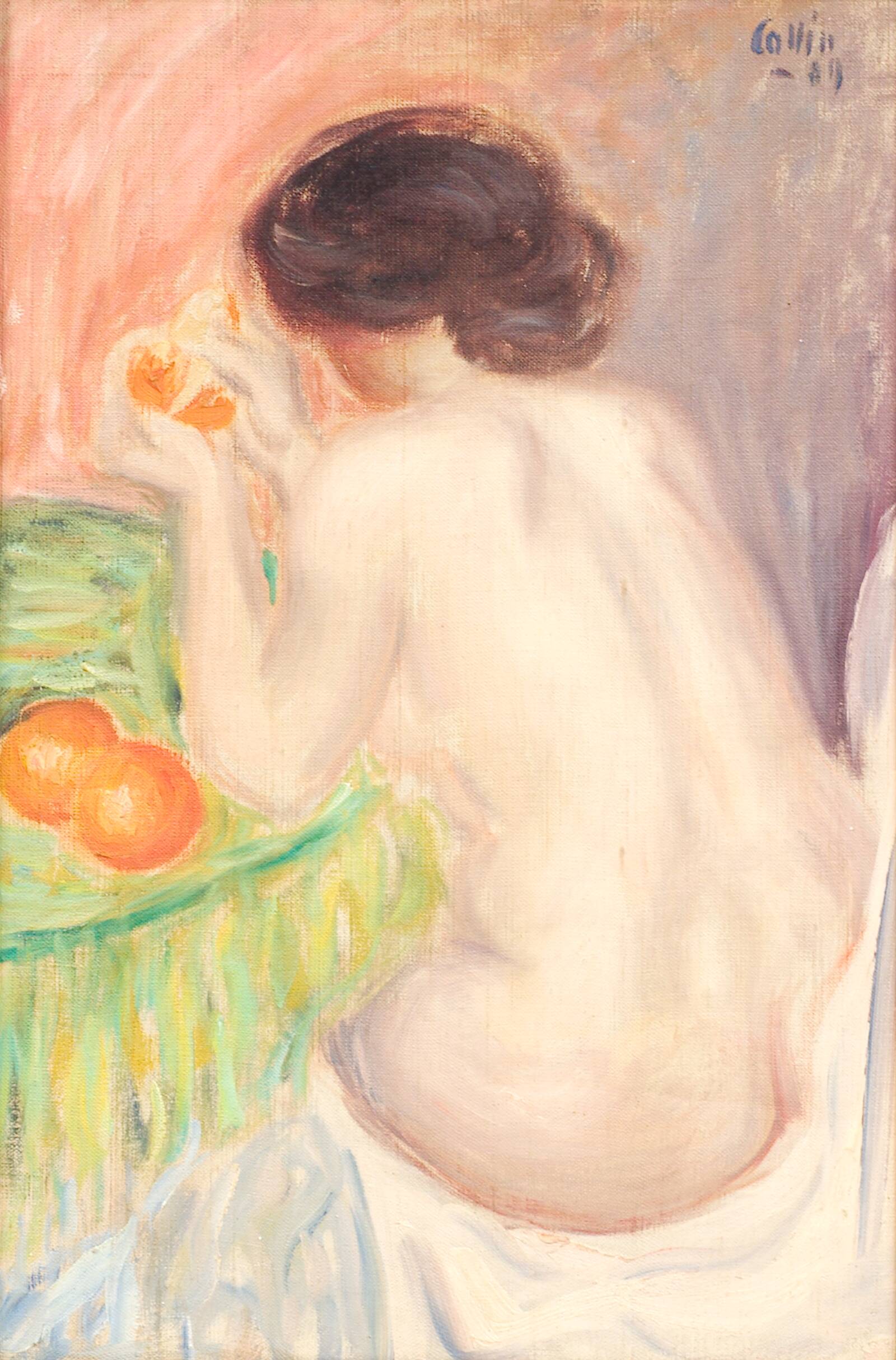 Siddende nøgen kvinde, Marcus Collin, 1909
