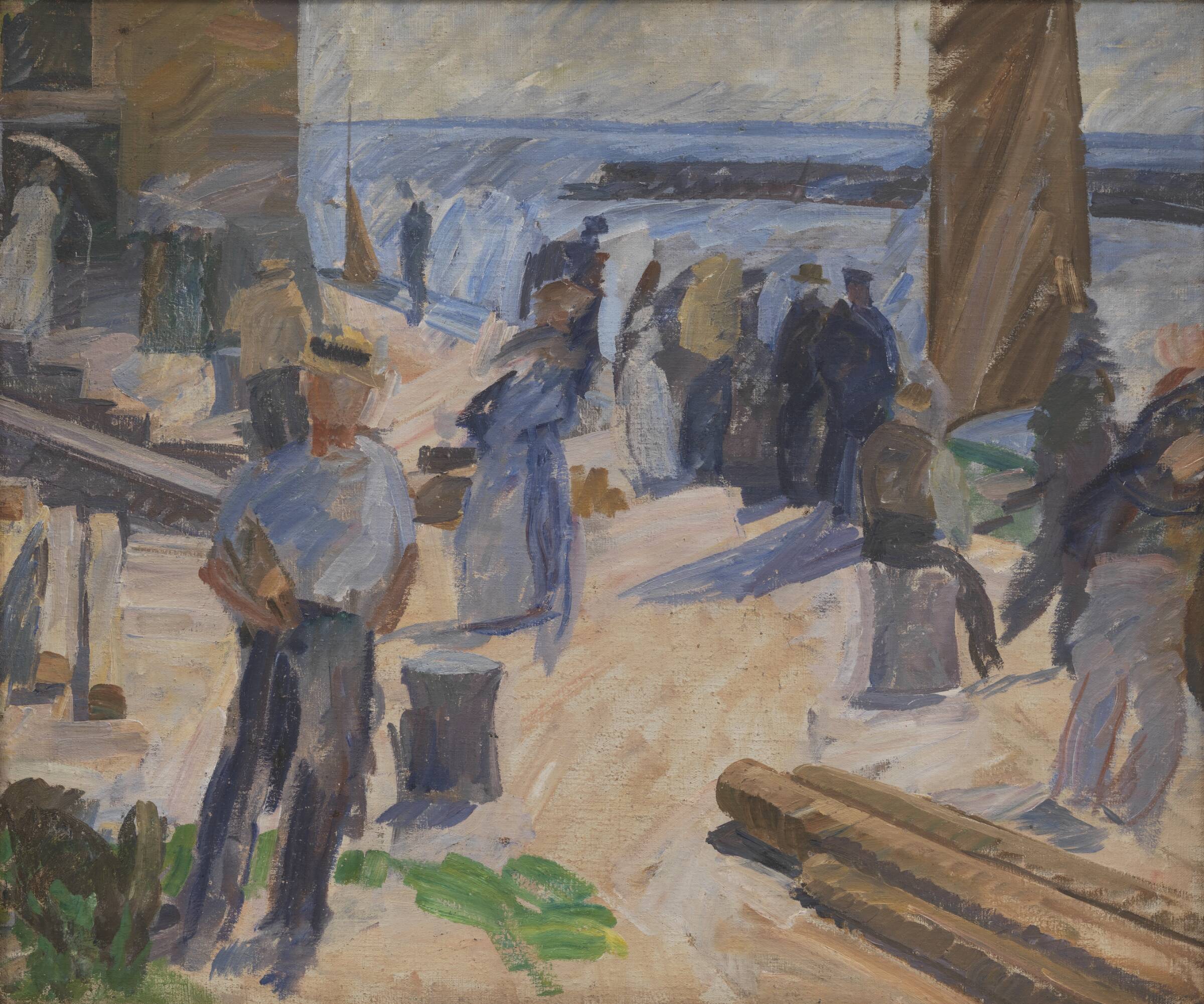 Postbåden kommer. Christiansø, Edvard Weie, 1920