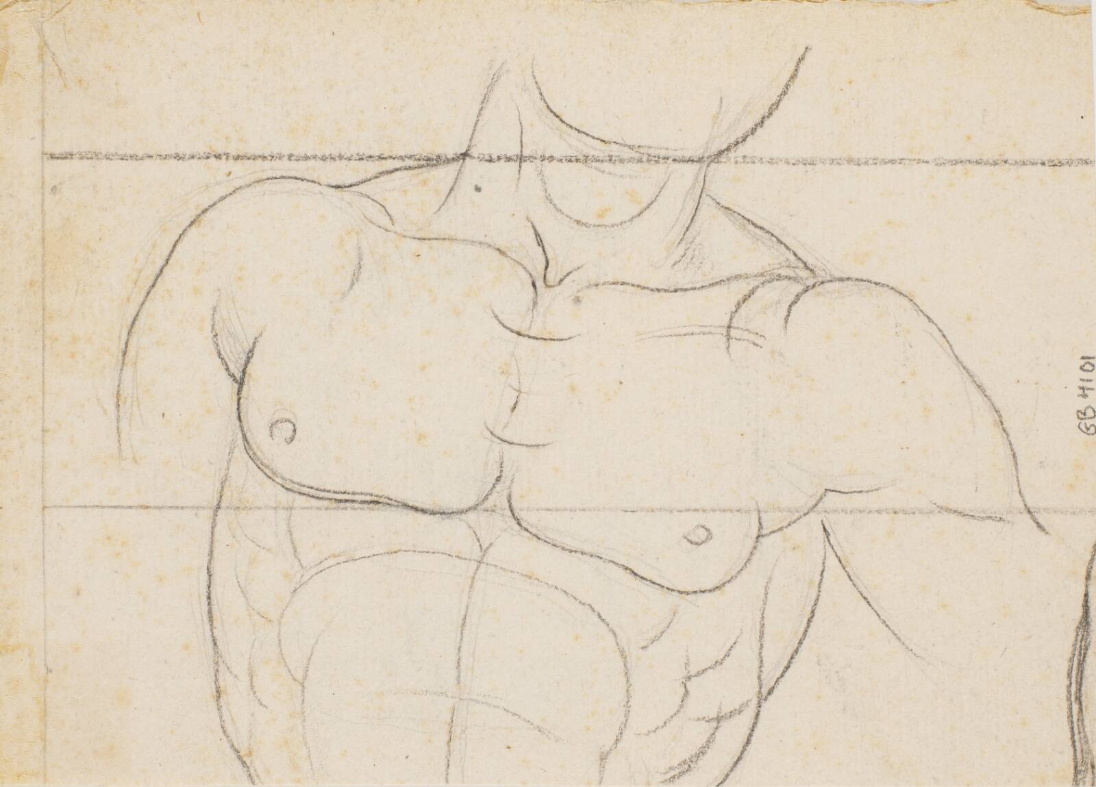 Studie af en mandetorso, Nicolai Abildgaard, 1743-1809
