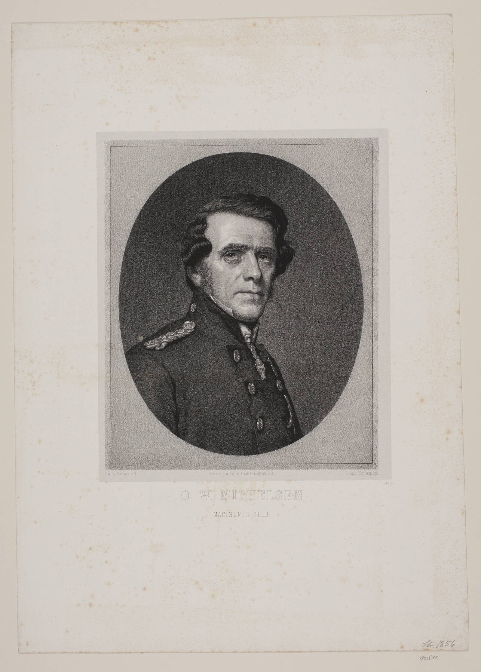 Marineminister O.W. Michelsen, L.A. Kornerup, 1856