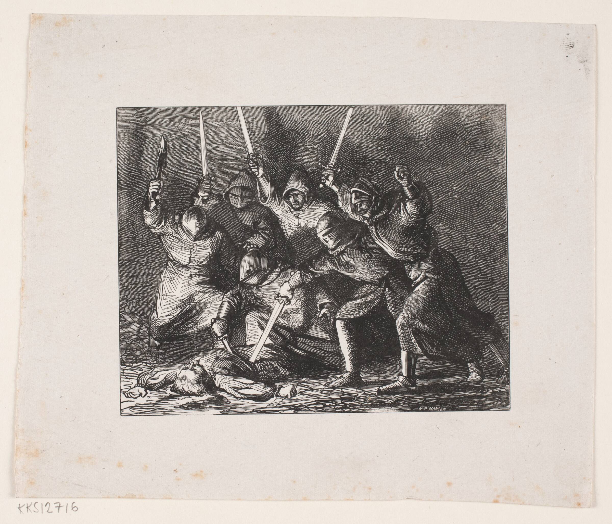 Kongemordet i Finderup Lade, H.P. Hansen, 1829-1899