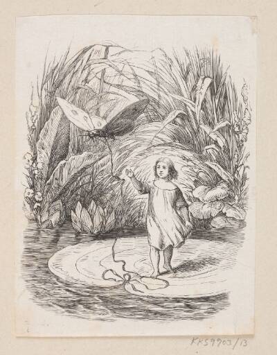 Illustration til "Tommelise" i H.C. Andersen, "Eventyr og Historier", Bind 1
