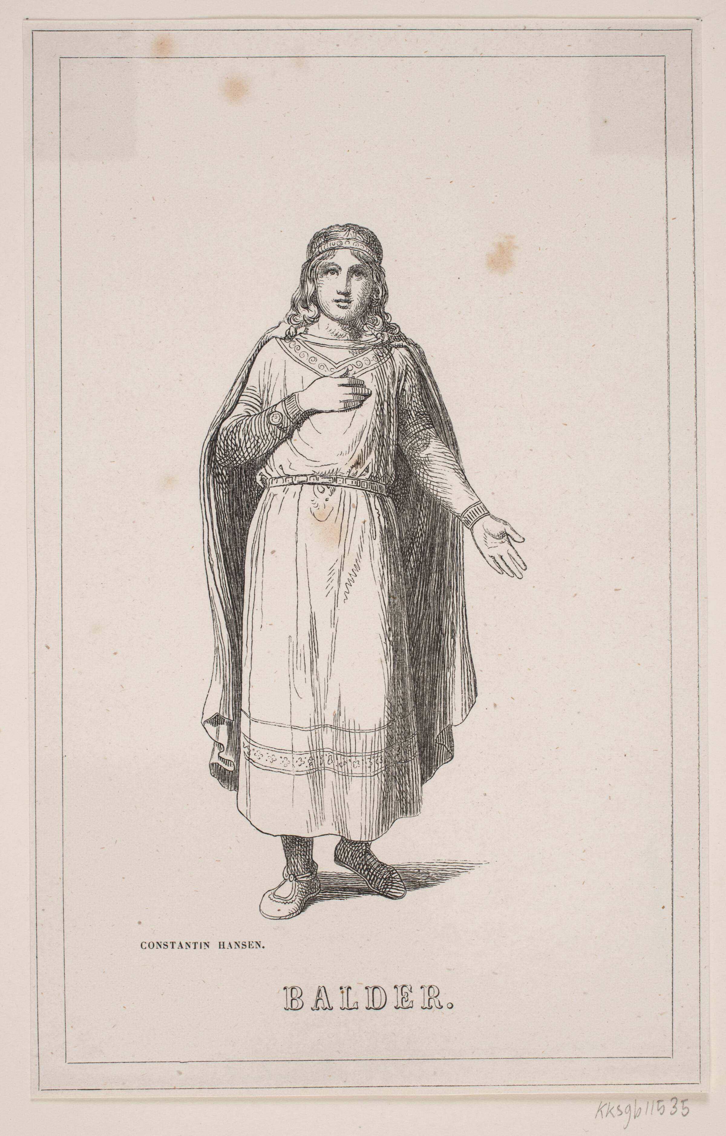 Balder. Illustration til Fabricius' Danmarks historie 1, 119., H.C. Henneberg, 1854