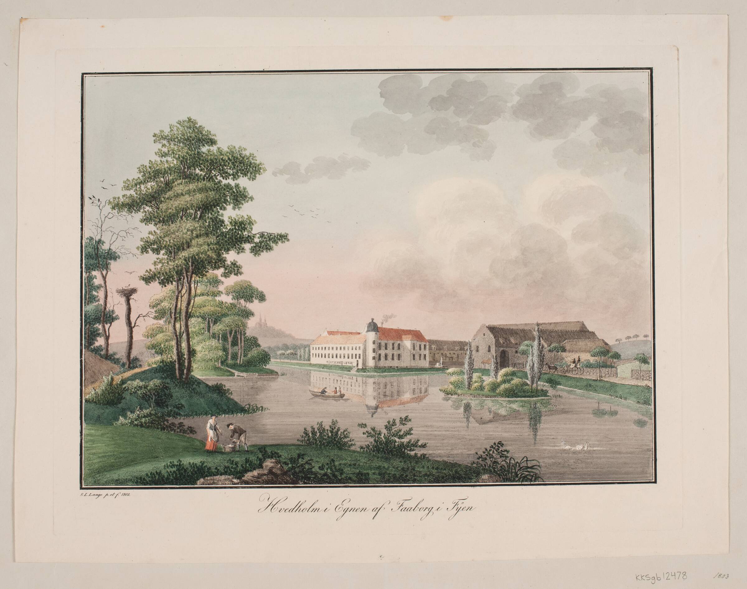 Hvedholm i egnen af Faaborg på Fyn, Søren L. Lange, 1803
