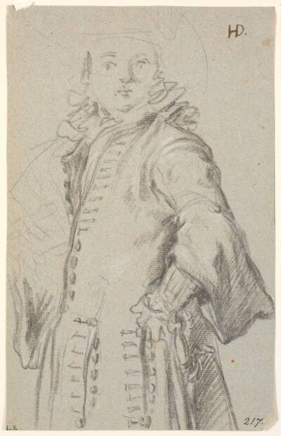 Studie til et mandsportræt, 3/4 figur