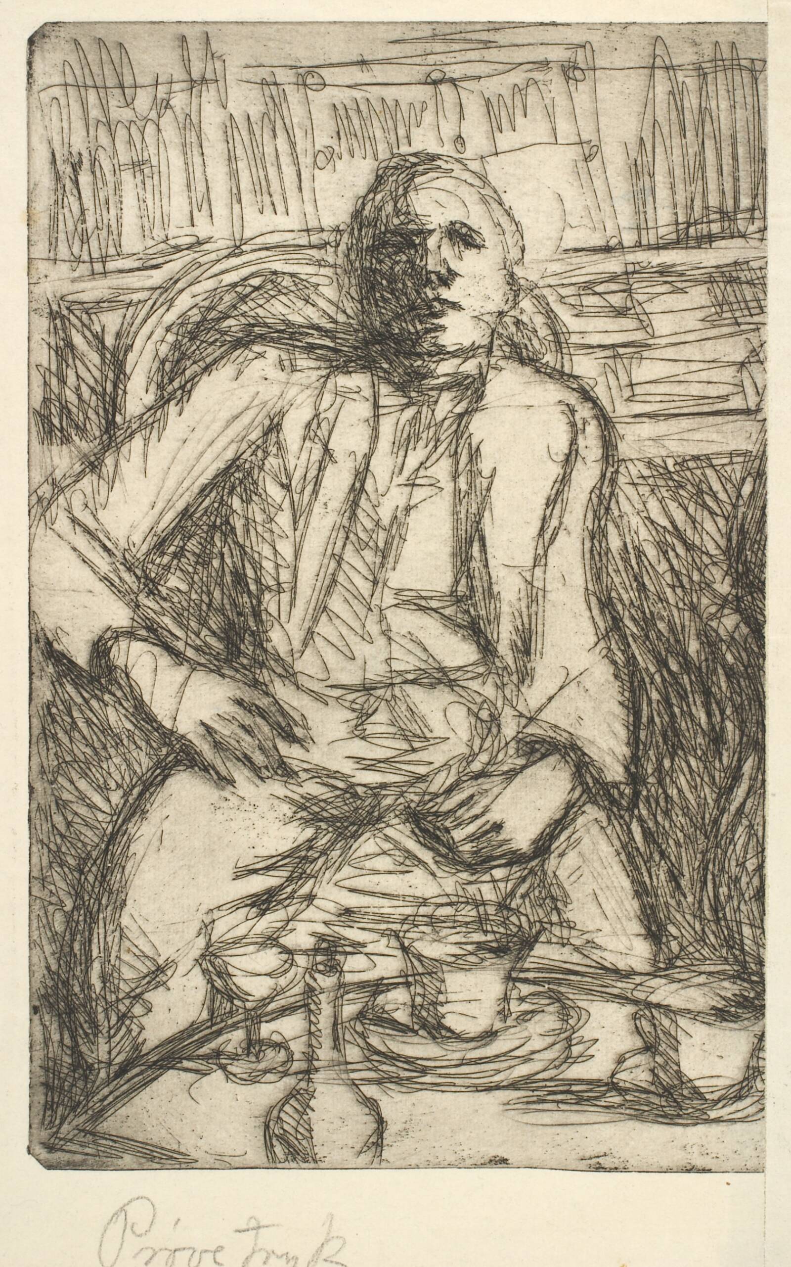Siddende mand ved et kaffebord, Henry Mumm, 1894-1981