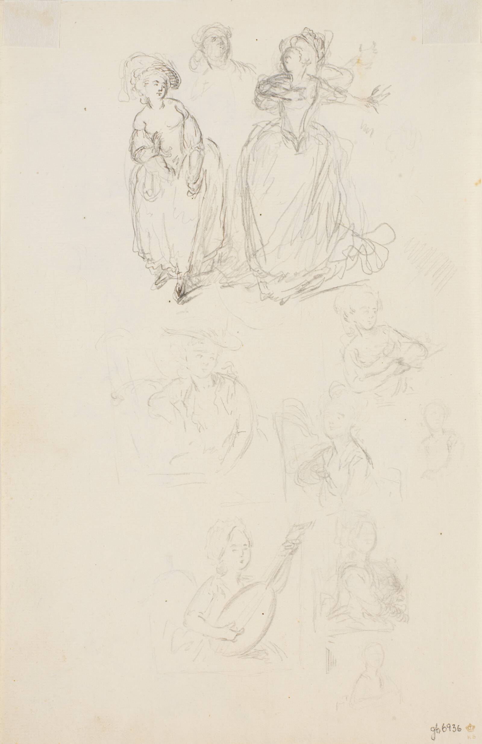 Figurrids af kvinder, C.A. Lorentzen, 1746-1828