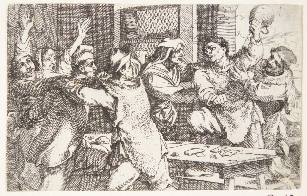 Bønder i slagsmål, Jan Baptist de Wael, 1636-1697