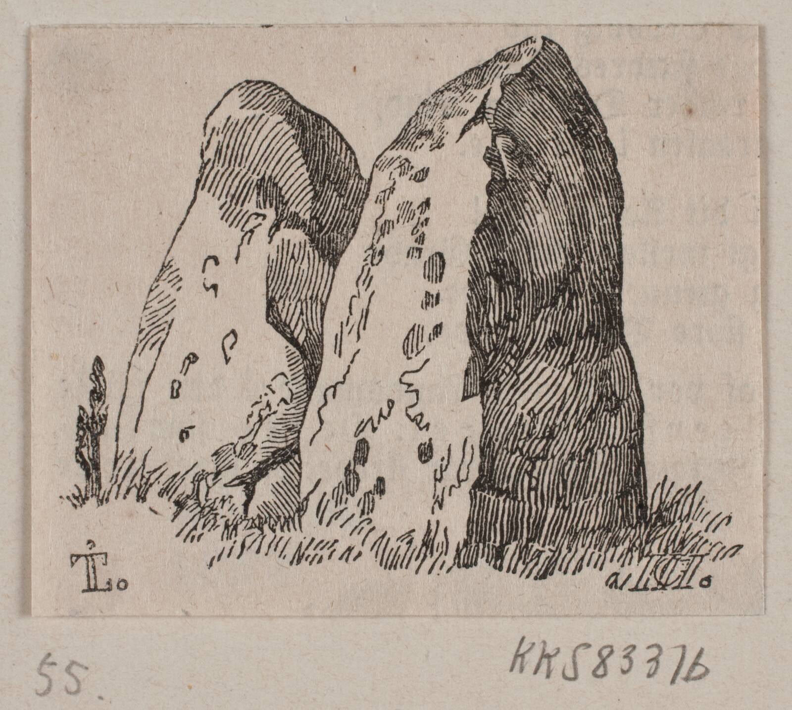 Illustration til "Steenmonumenter", H.C. Henneberg, 1843