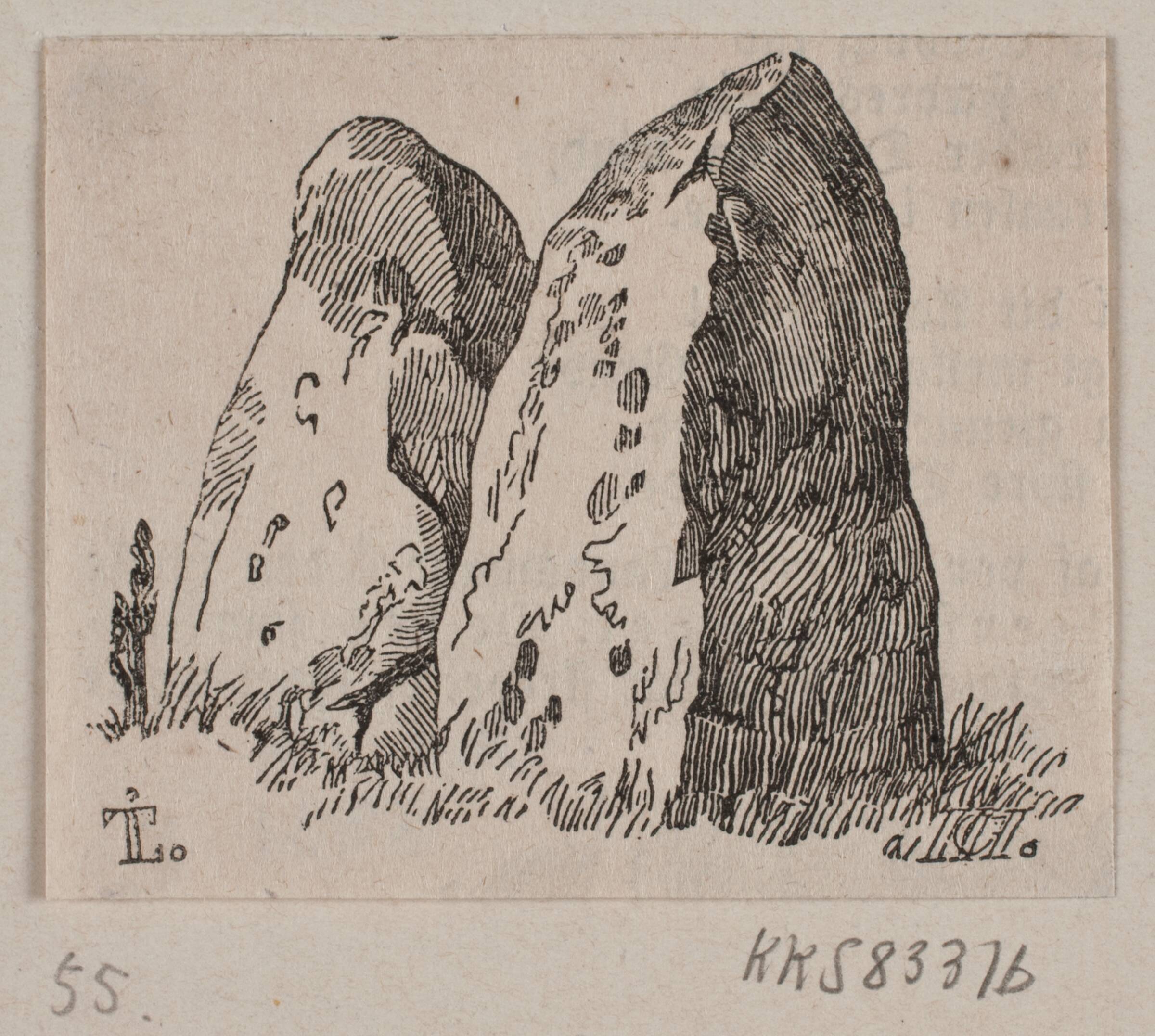Illustration til "Steenmonumenter", H.C. Henneberg, 1843