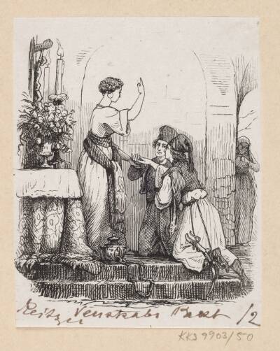 Illustration til "Venskabs-Pagten" i H.C. Andersen, "Eventyr og Historier", Bind 1
