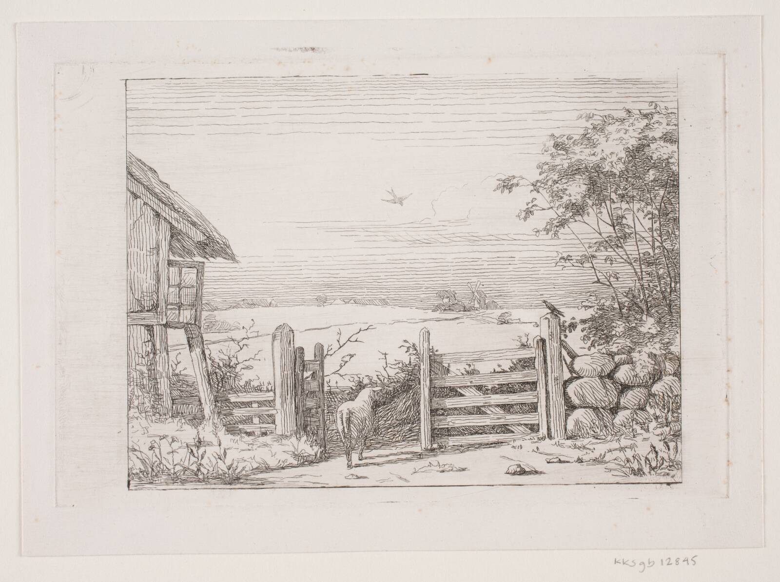 Landskab med et led, Otto Haslund, 1863