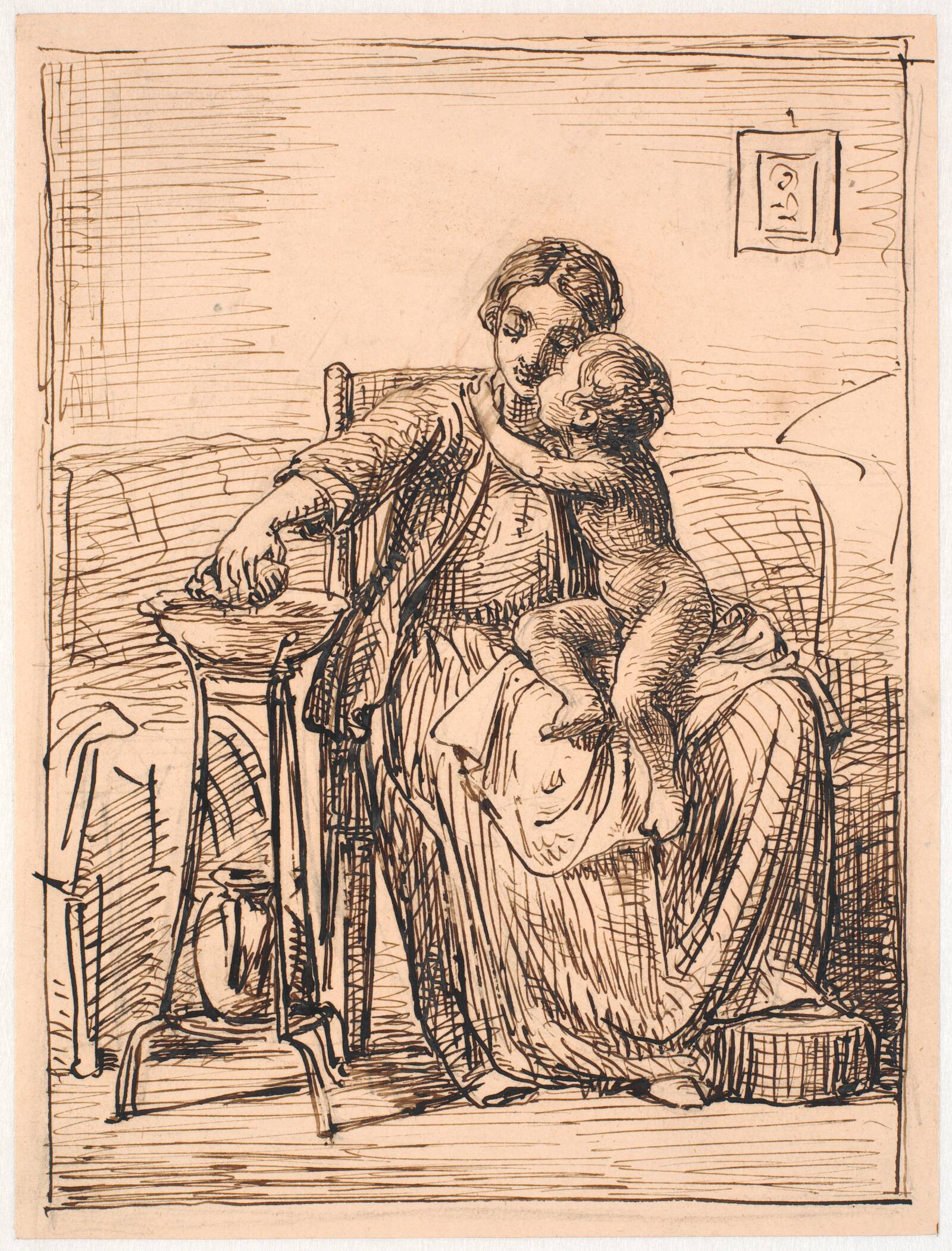 Dreng skal vaskes, Wilhelm Marstrand, 1855