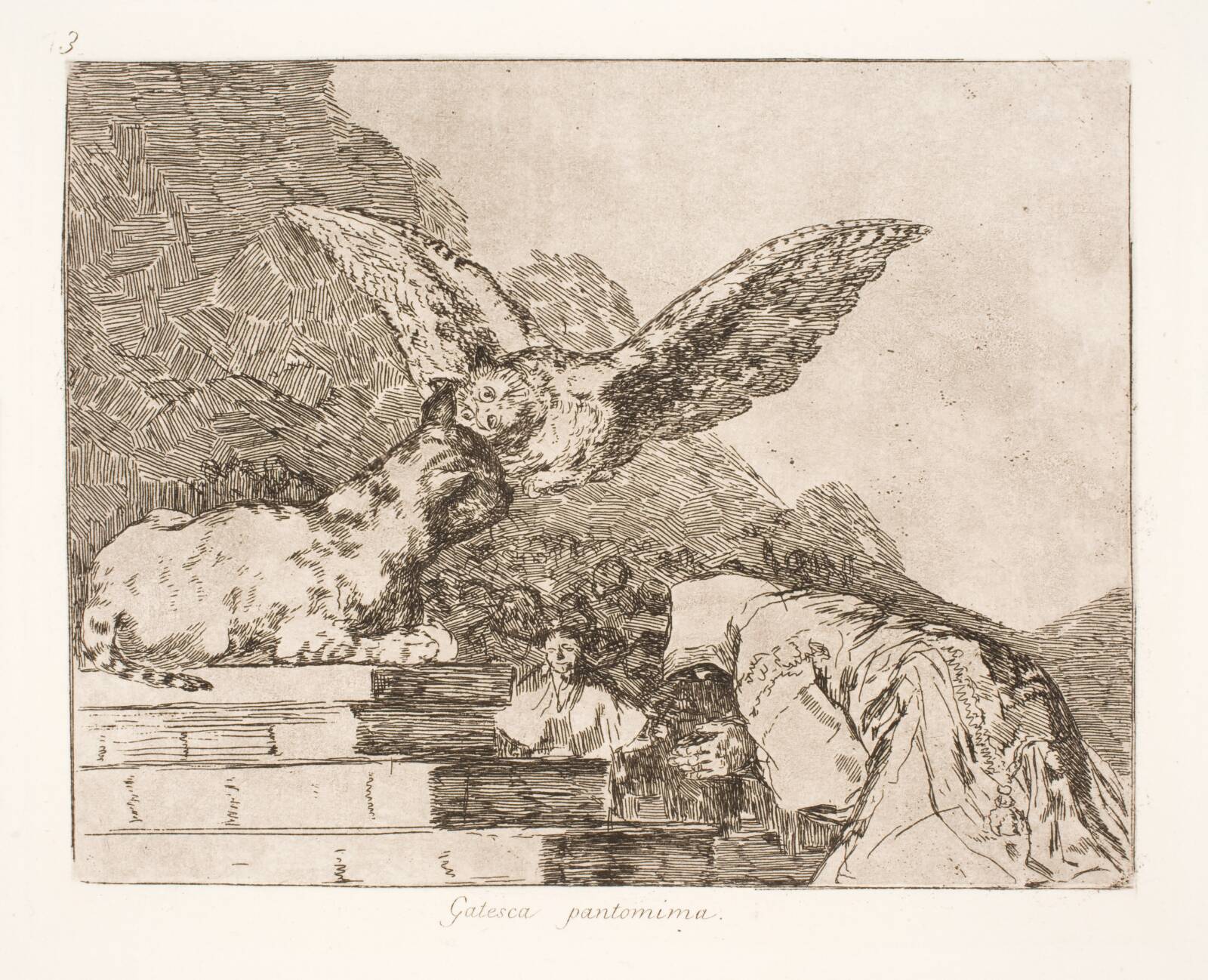 Kattepantomine (73), Francisco de Goya, 1810-1820