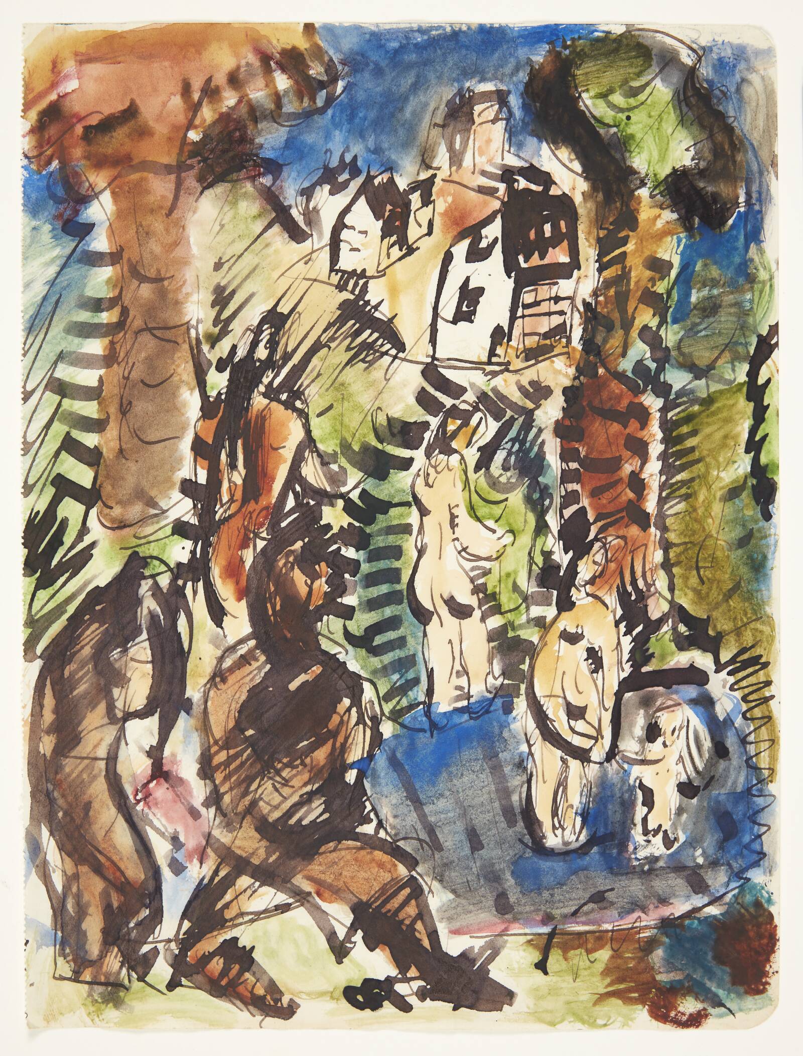 Landskab med figurer, Ebba Carstensen, 1900-1967