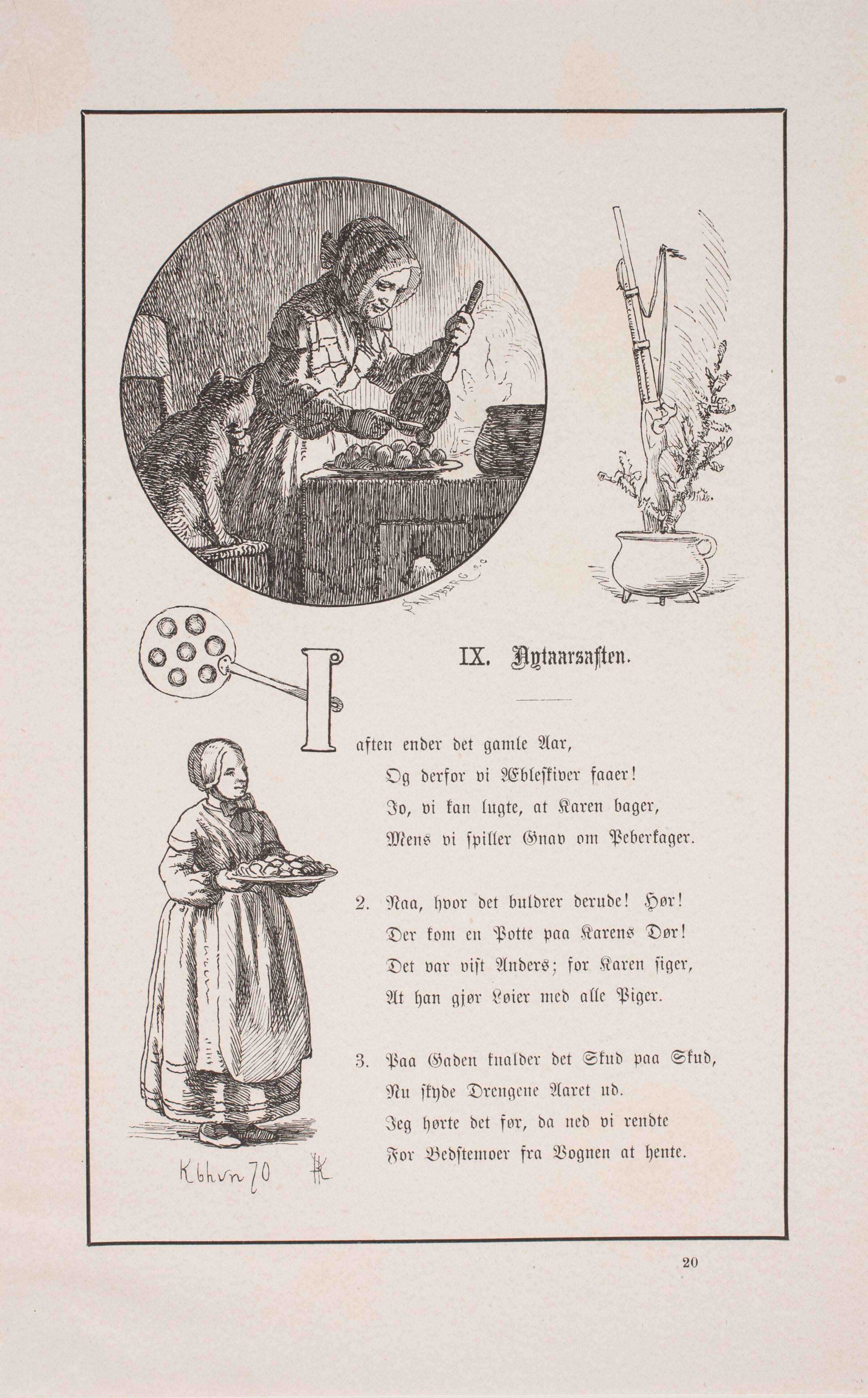 Illustration til Johan Krohn, "Peters jul", Carl Leonard Sandberg, 1870