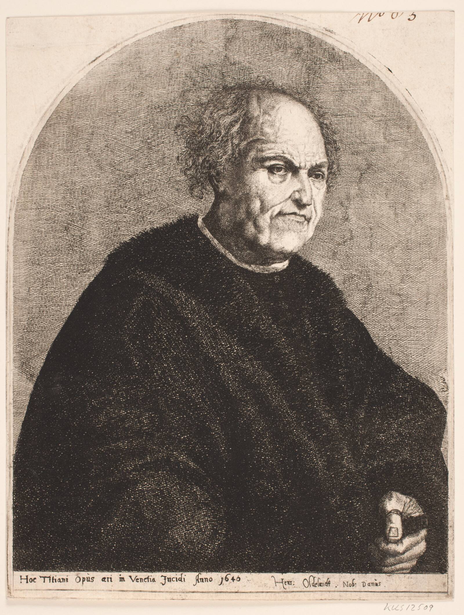 Ældre mand i pelskappe, Henrik Oldeland, 1640