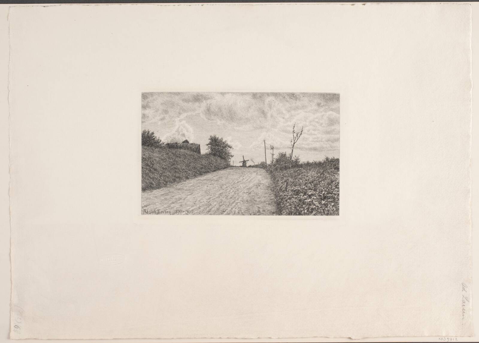 Vej ved Birkerød. Aften, Adolph Larsen, 1899-1900