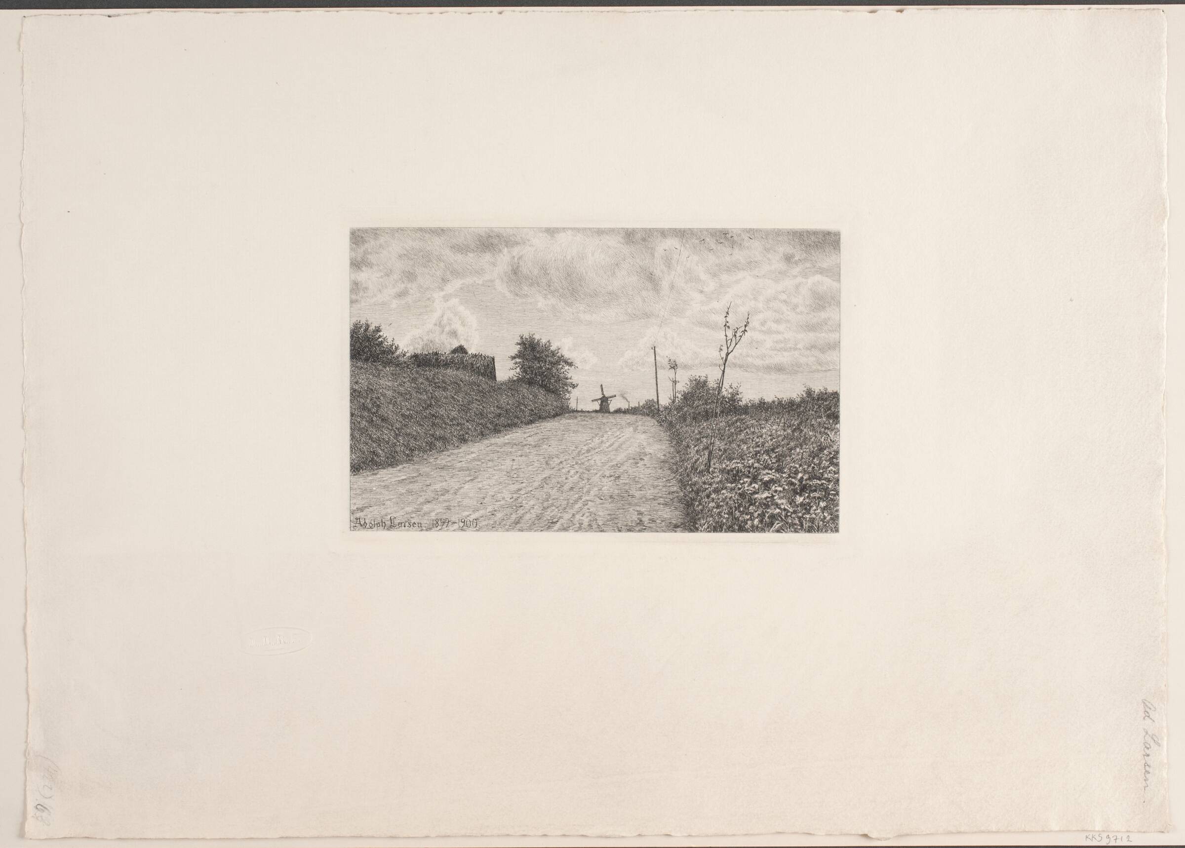 Vej ved Birkerød. Aften, Adolph Larsen, 1899-1900