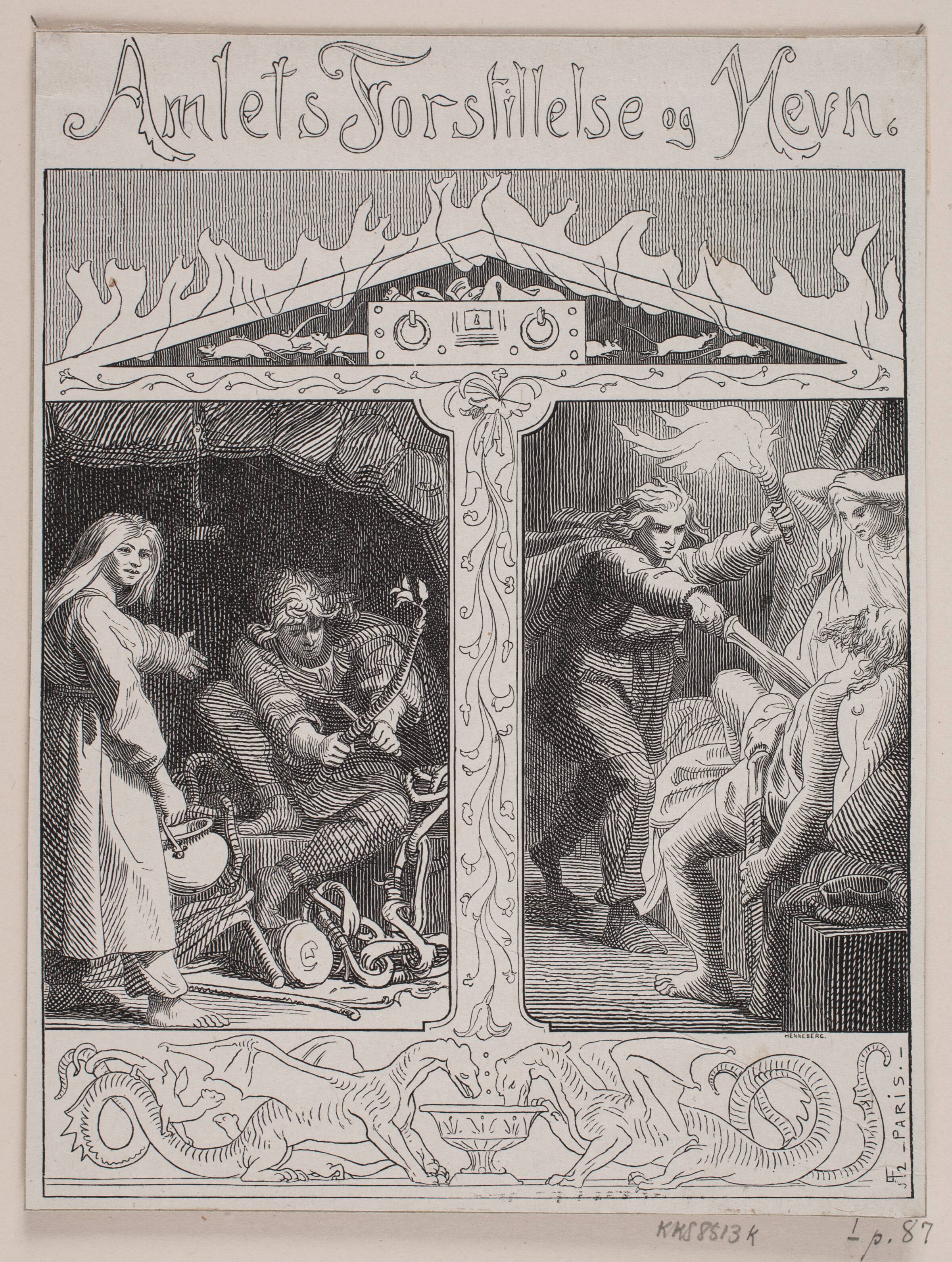 Amleds forstillelse og hævn, H.C. Henneberg, 1852