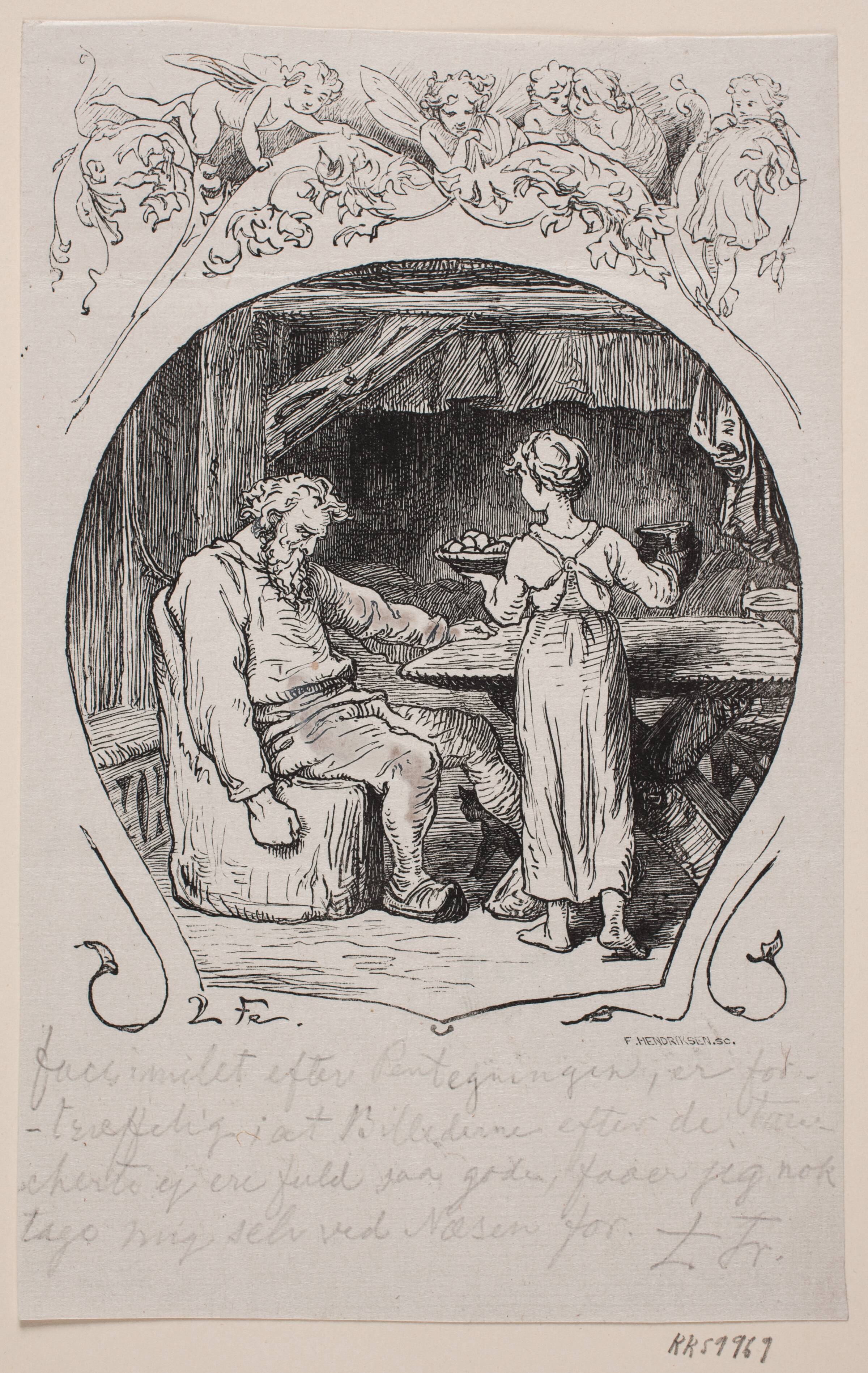 Illustration til "En moders barndomserindringer", F. Hendriksen, 1872