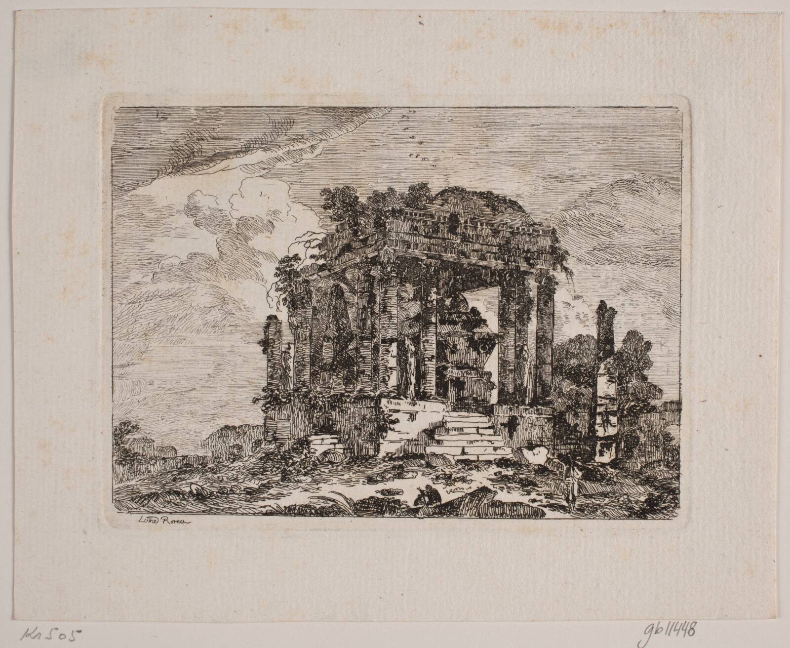 Ruiner af et mausoleum, Jens Petersen Lund, 1764
