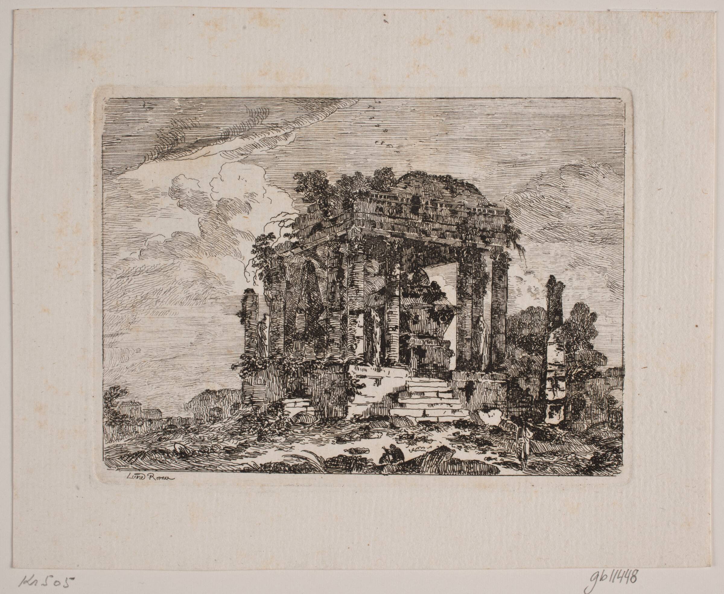 Ruiner af et mausoleum, Jens Petersen Lund, 1764