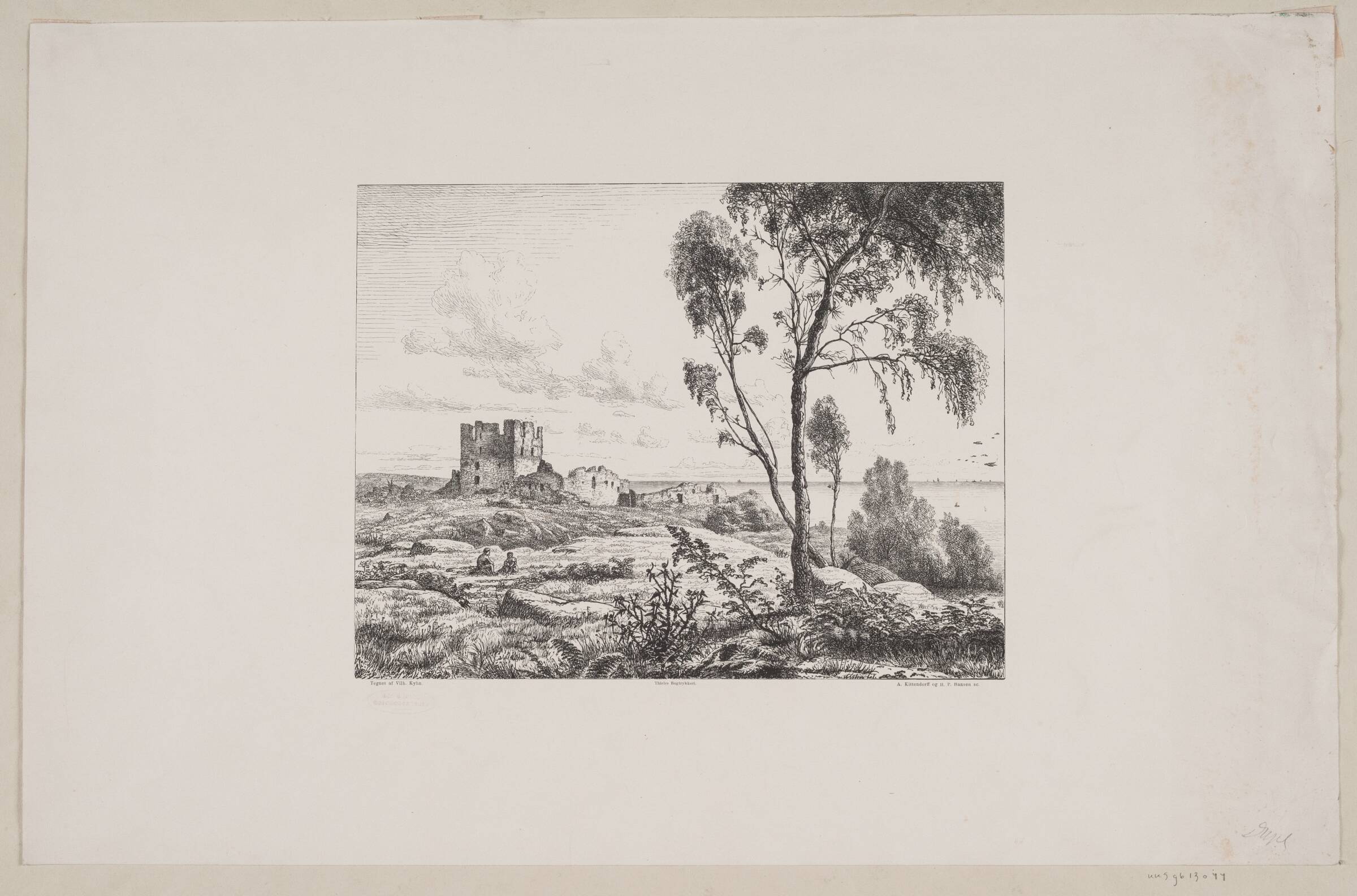 Parti ved Hammershus, Axel Theodor Kittendorff, 1869-1873