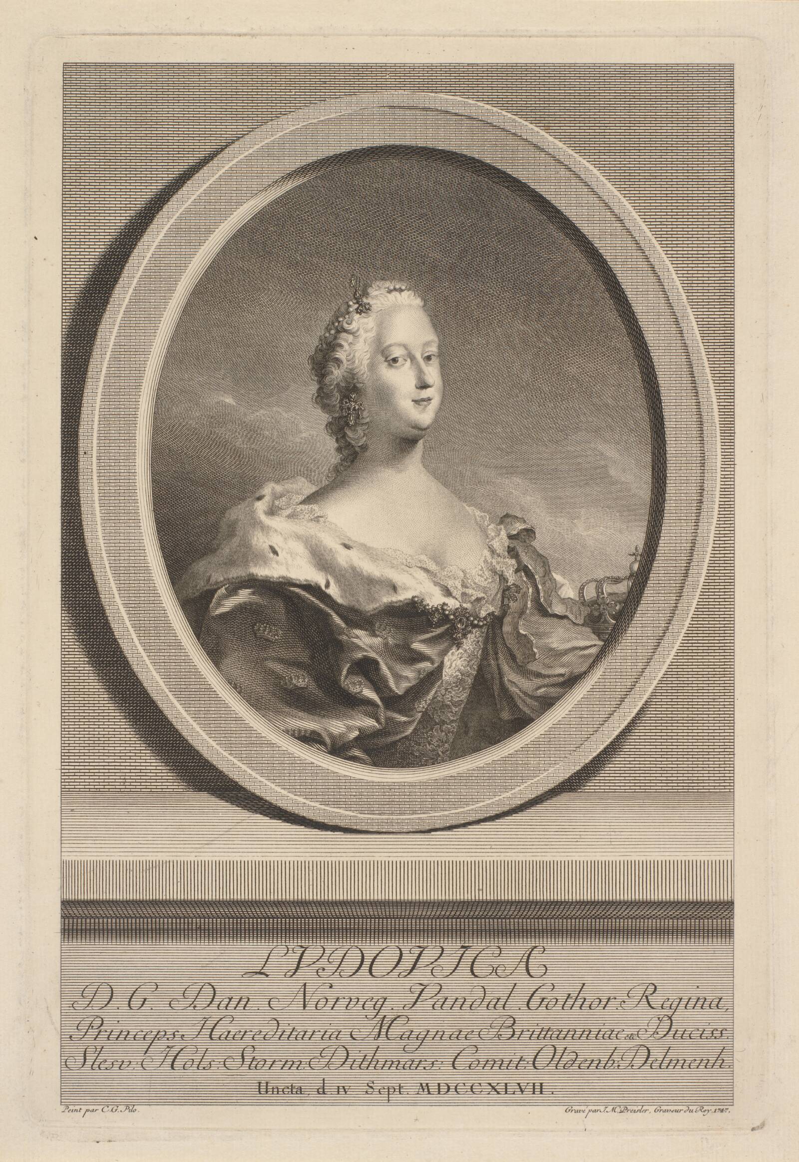 Dronning Louise, J.M. Preisler, 1747