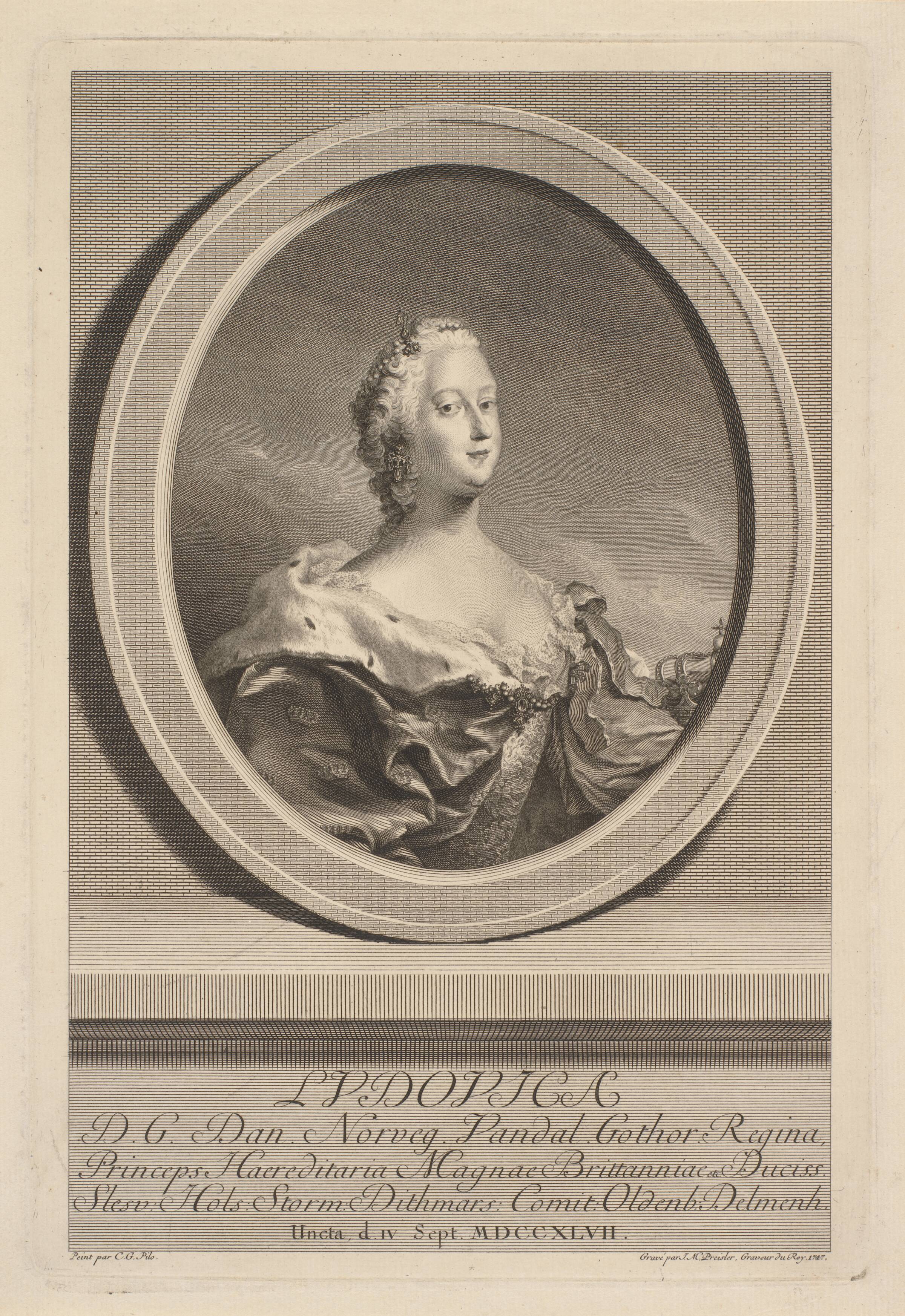 Dronning Louise, J.M. Preisler, 1747