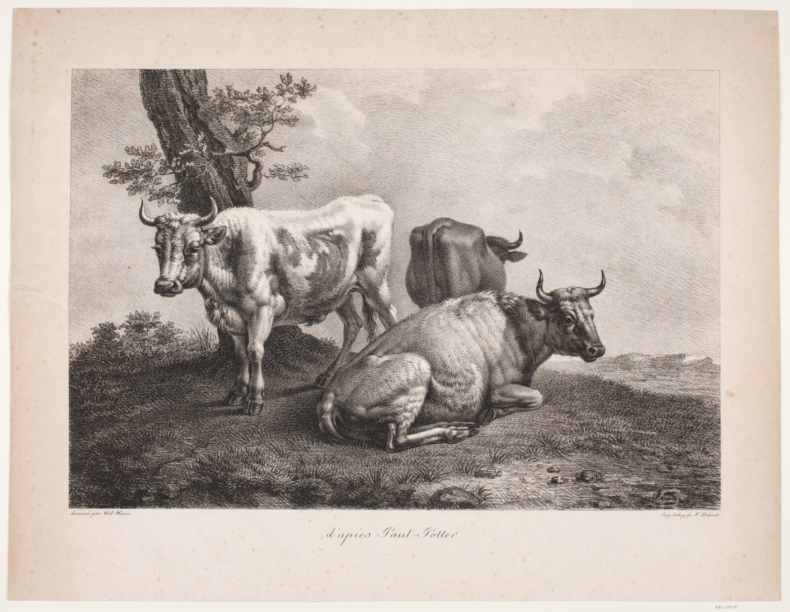 Tre køer, WIlhelm Heuer, 1821-1825