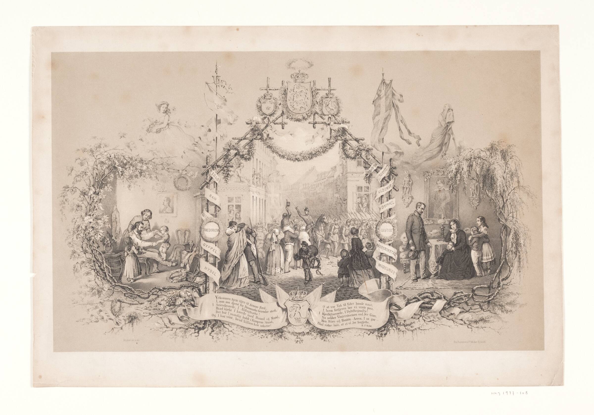 Mindeblad over troppernes hjemkomst efter krigen 1848-1850, Emil Ditlev Bærentzen, 1850-1867