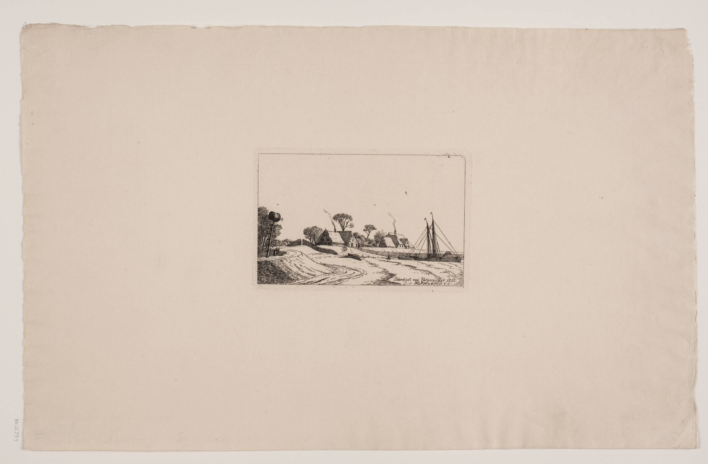 Eiderdiget ved Rothespicker, H.J. Hammer, 1850