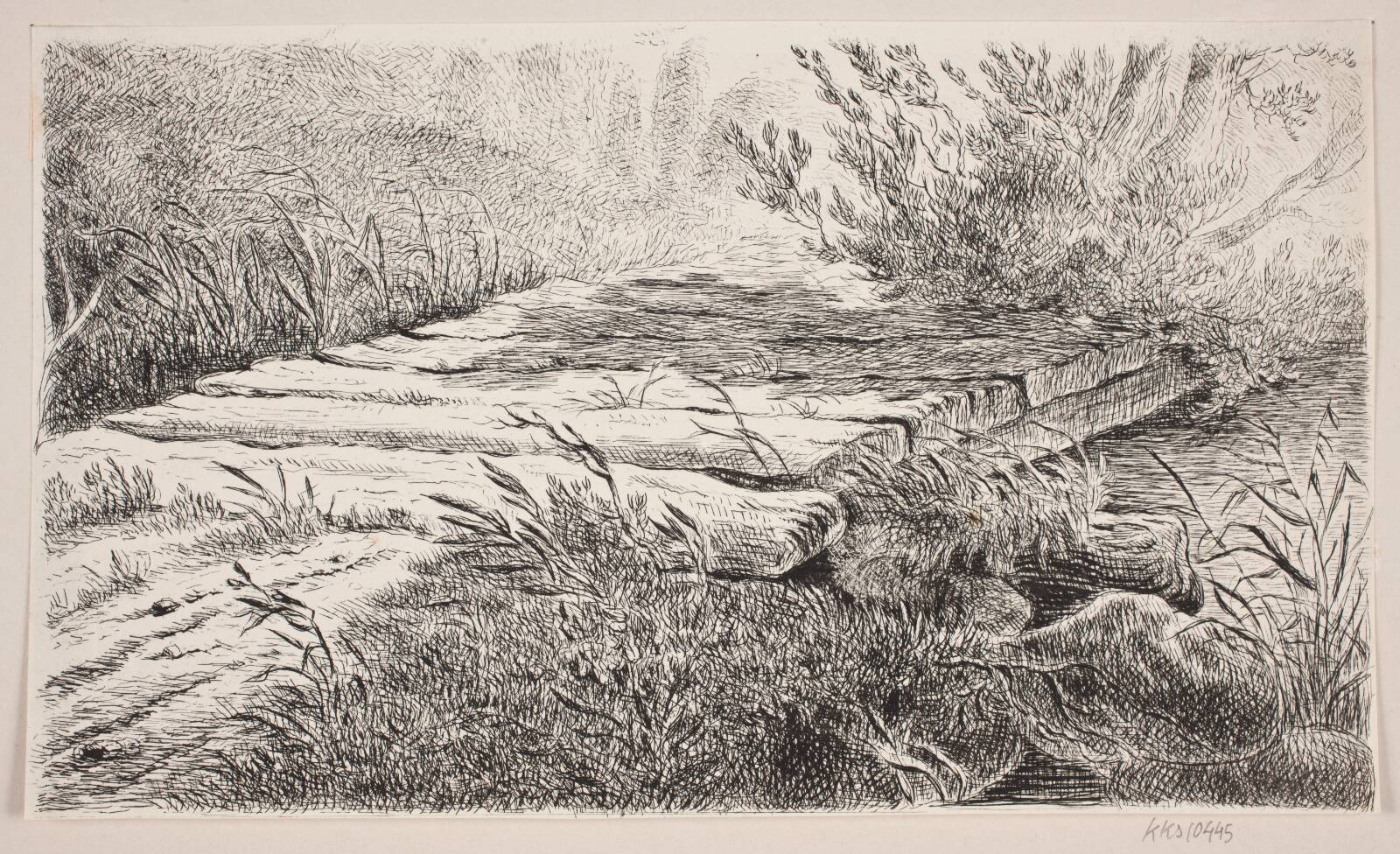 Bjælkebro over et vand, J.P. Møller, 1783-1854