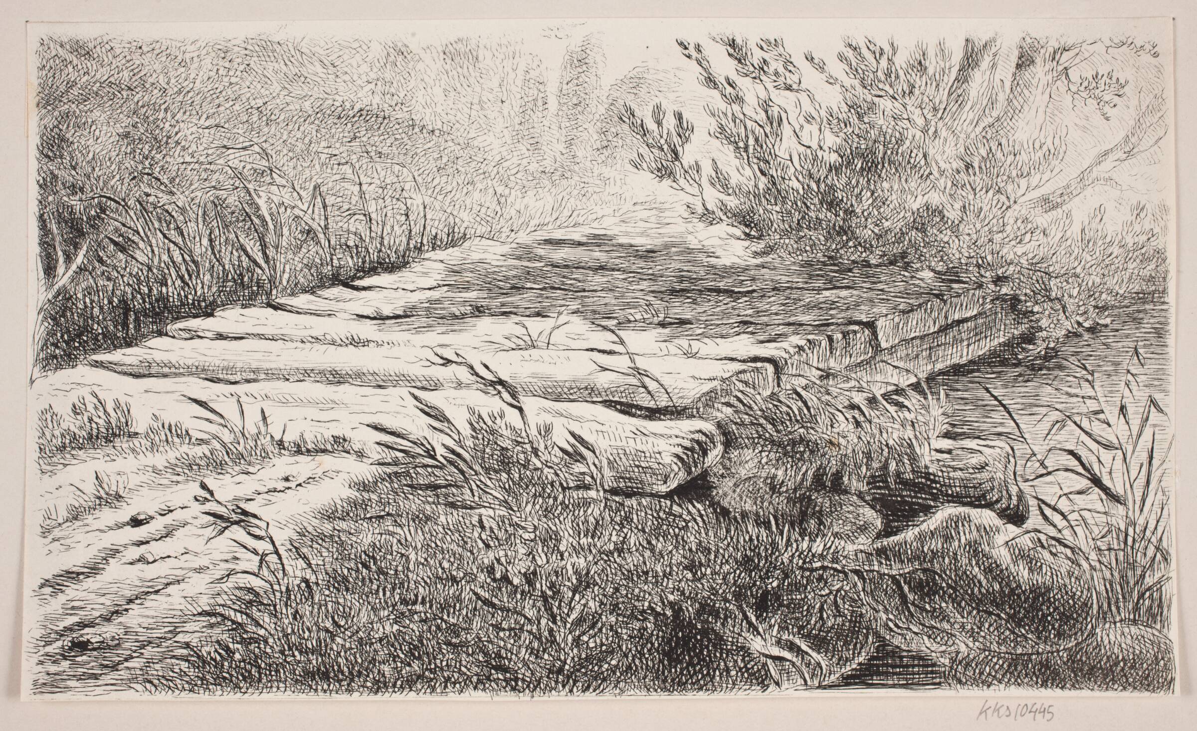 Bjælkebro over et vand, J.P. Møller, 1783-1854