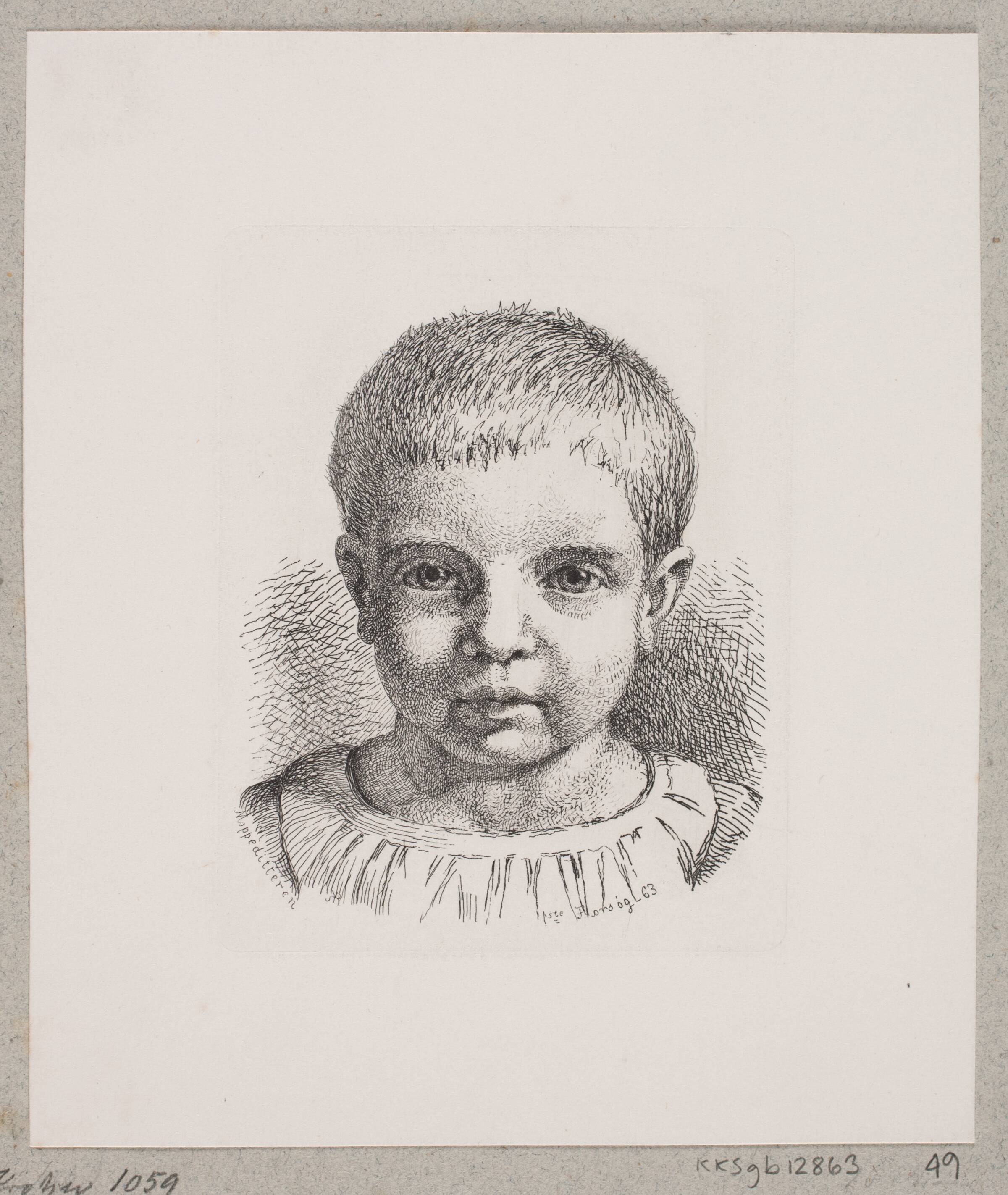 Barneportræt. Adolphine Wilhelmine Petersen, Pietro Købke Krohn, 1863