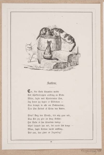 Kattene. Illustration til H.V. Kaalund, "Fabler for Børn"