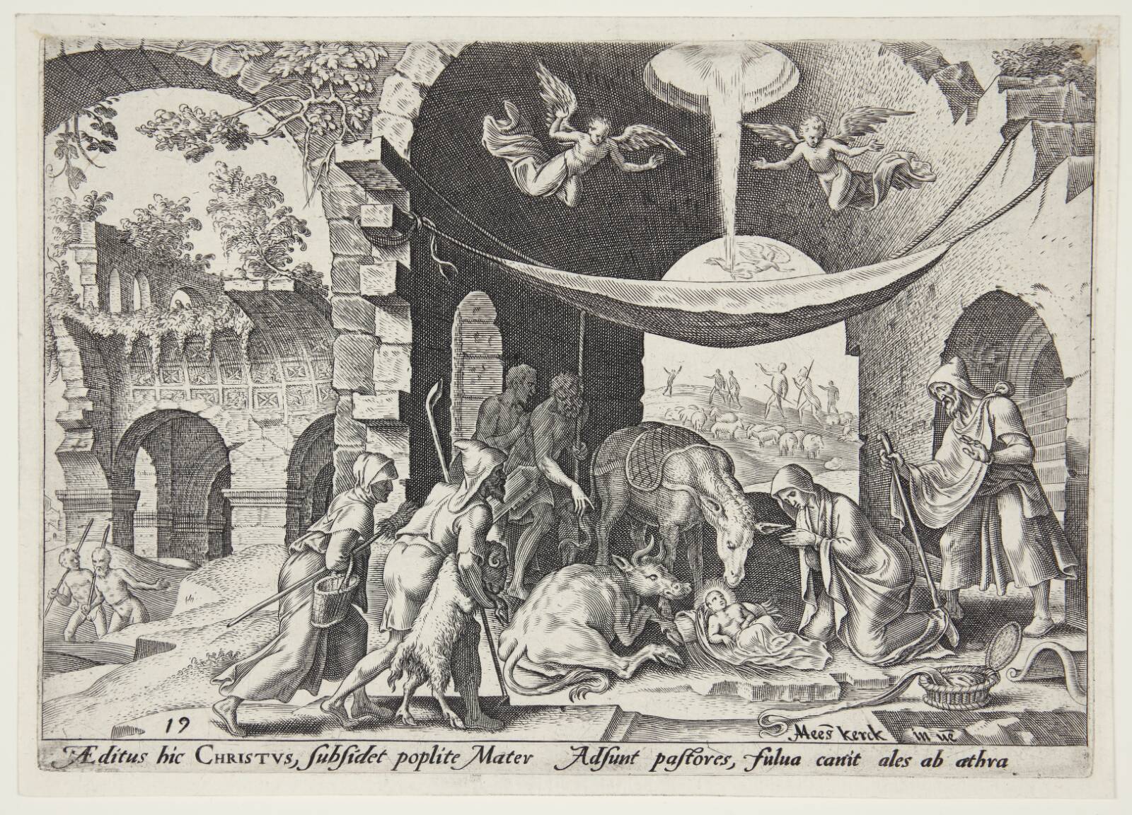 Hyrdernes tilbedelse, Philips Galle, 1569