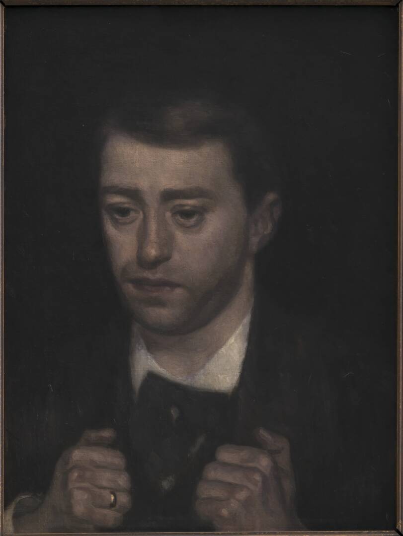 The Composer Fini Henriques, by Vilhelm Hammershøi, 1894-1898