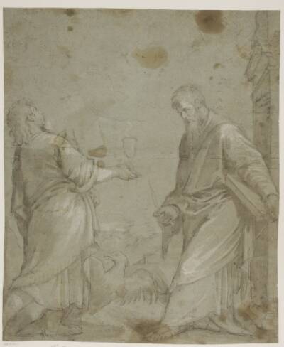 Evangelisten Johannes og den hellige Bartholomæus fra Jacopo Bassanos altertavle i Cassola