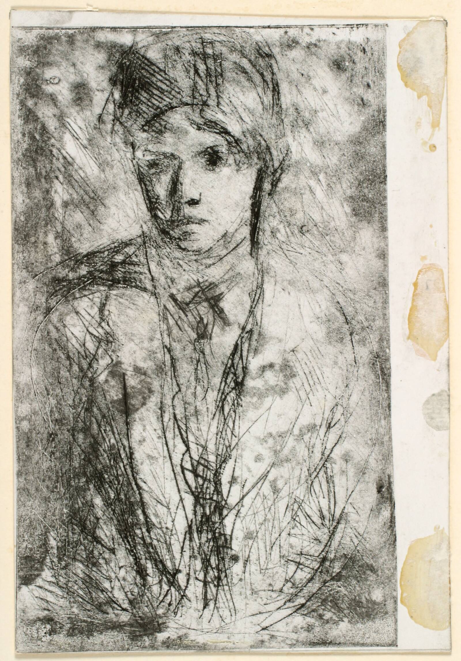 Selvportræt en face, Arne Johannessen, 1942