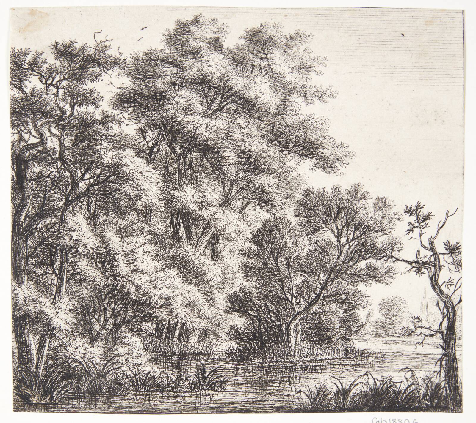 Lille bevokset ø i en sø, Anthonie Waterloo, 1610-1690