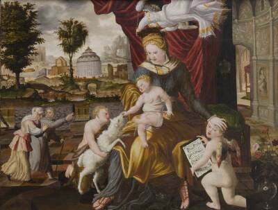 Maria med Jesusbarnet, Johannes og engle