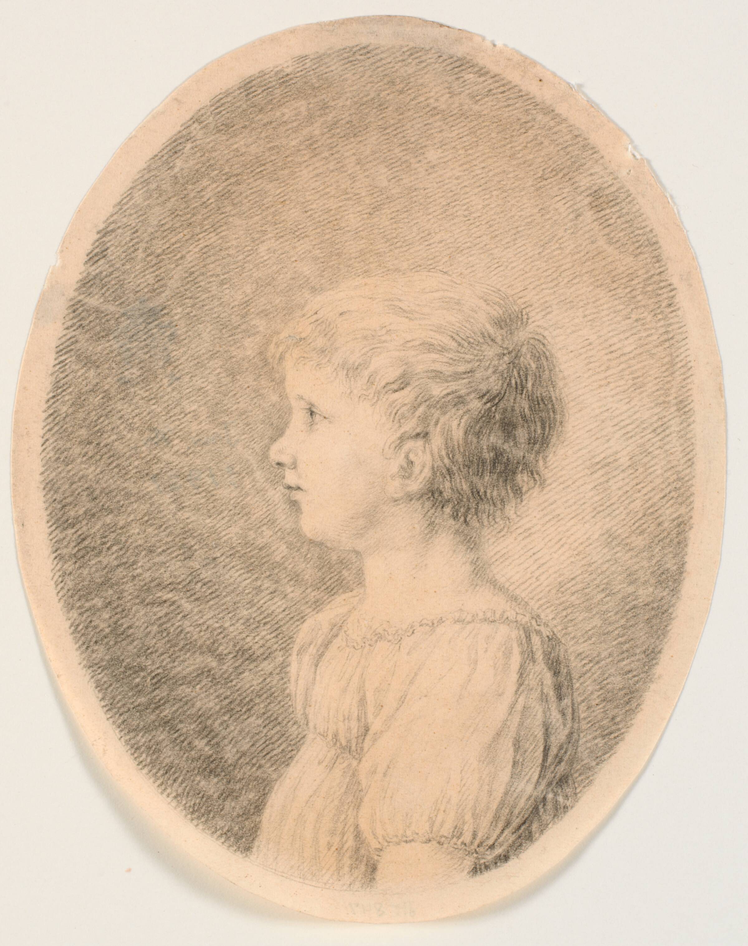Barneportræt. Profil til højre, J.F. Clemens, 1748-1831