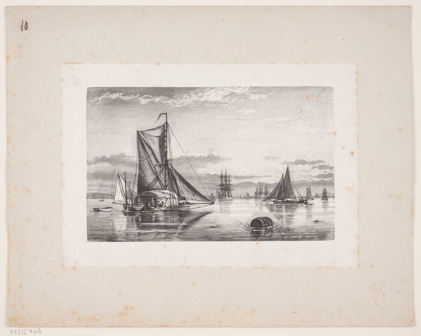 Vindstille, H.P. Hansen, 1829-1899