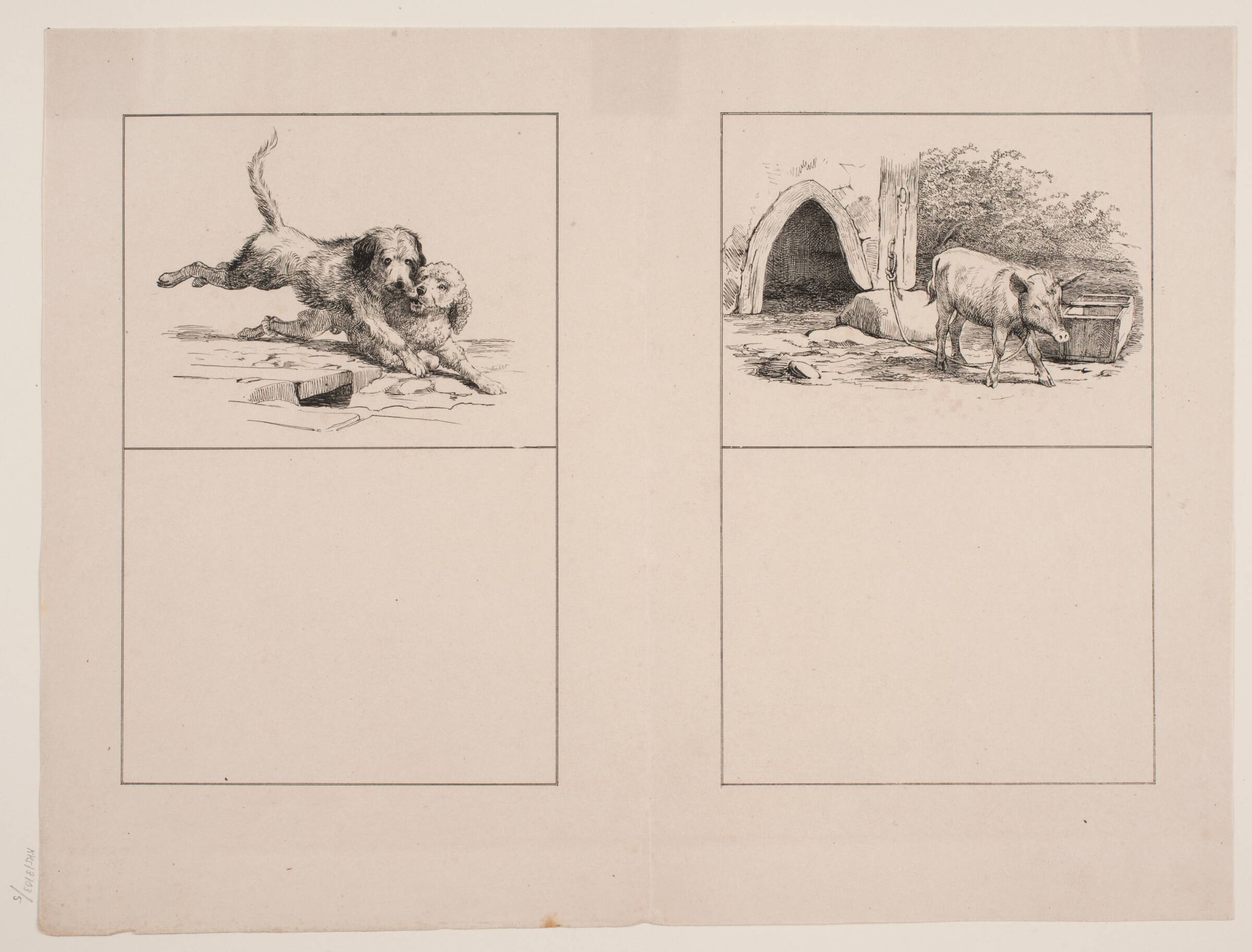 Slagsmålet; Lænkegrisen, Adolph Kittendorff, 1845