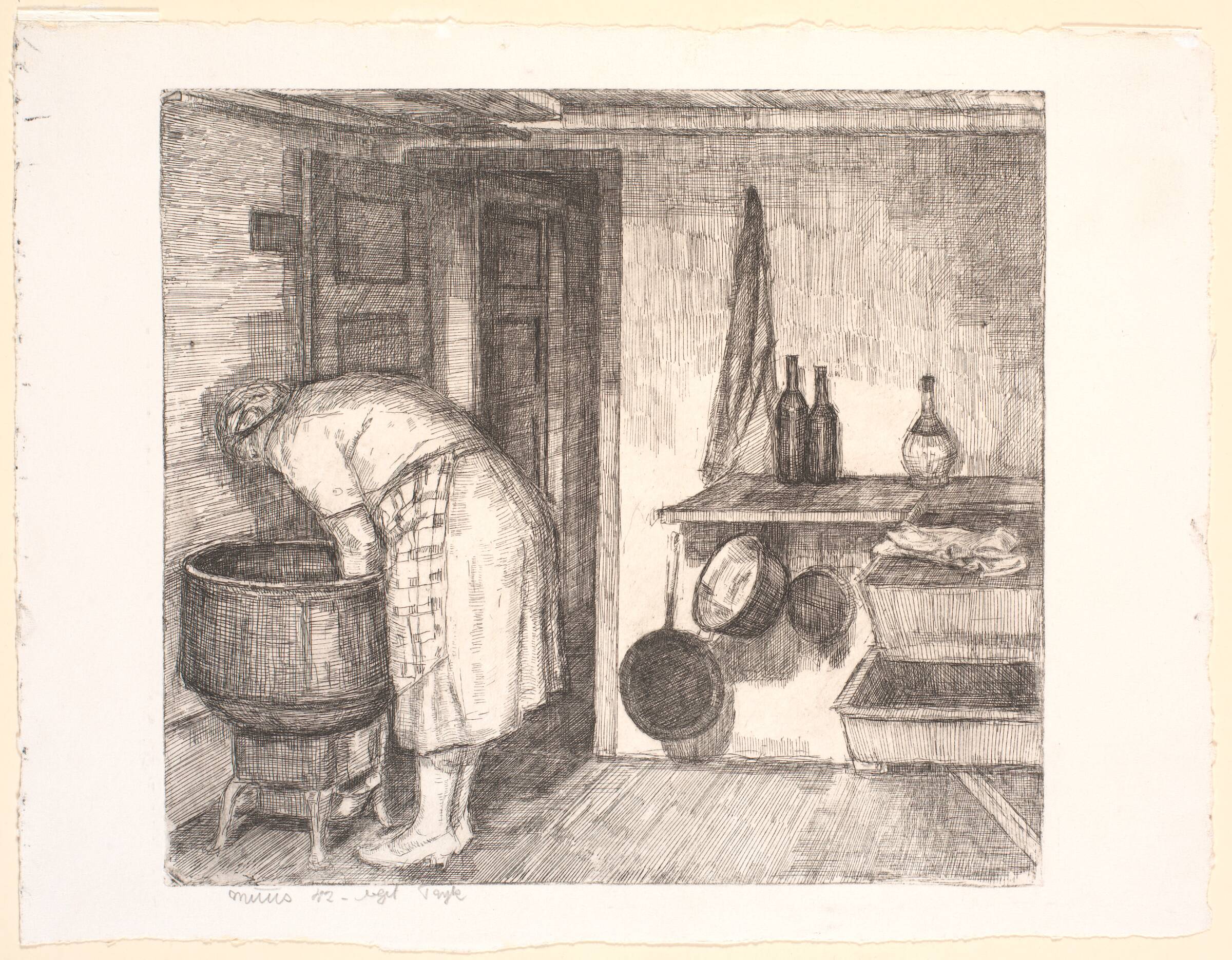 Ved vaskekedlen, Jane Muus, 1942