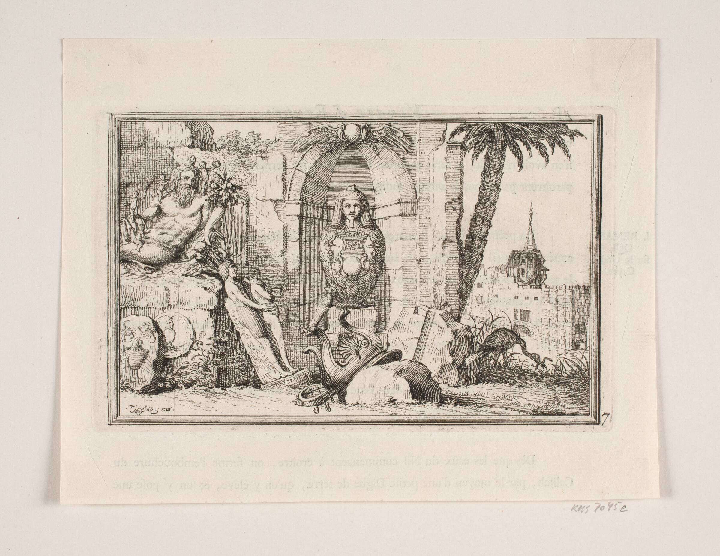 Vignet til Frederik Lodvig Norden, "Voyage d'Egypte et de Nubie", København 1755, Marcus Tuscher, 1755