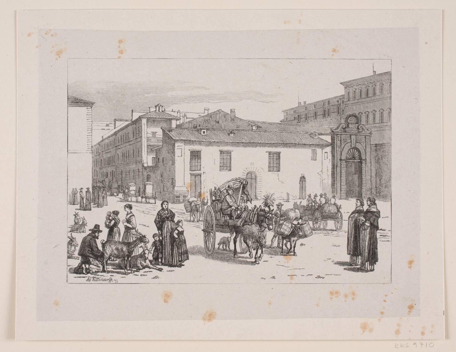 Plads i Rom, Waldemar Bøhme, 1871